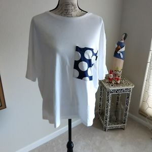 Marimekko UNIQLO White Short Sleeve Tee Polka Dot